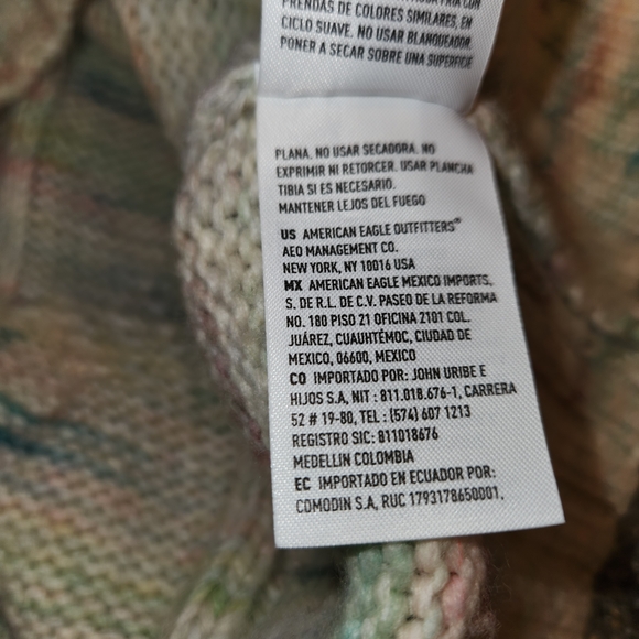 American Eagle Oversized Multicolor Cable Knit Sweater Size XS Relaxed Fit Soft - Picture 12 of 13